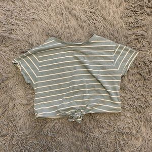 Light blue striped crop top